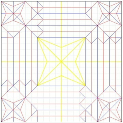 Box with 4 cranes — паттерн