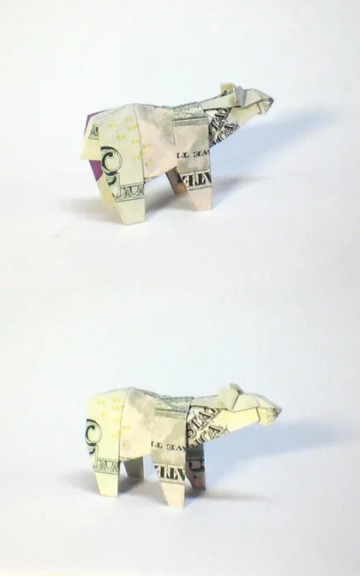Dollar Bill Polar Bear