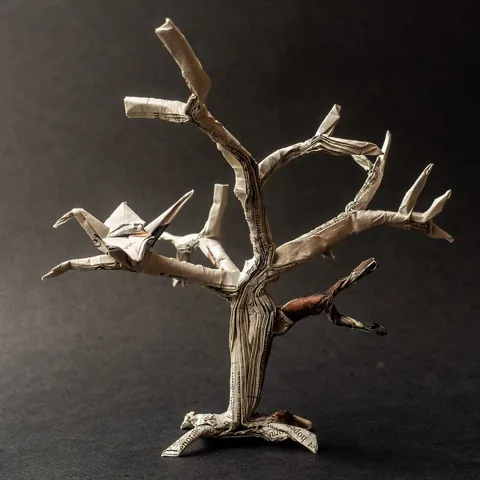 Crane in tree