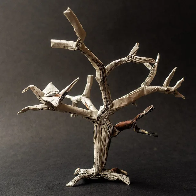 Crane in tree