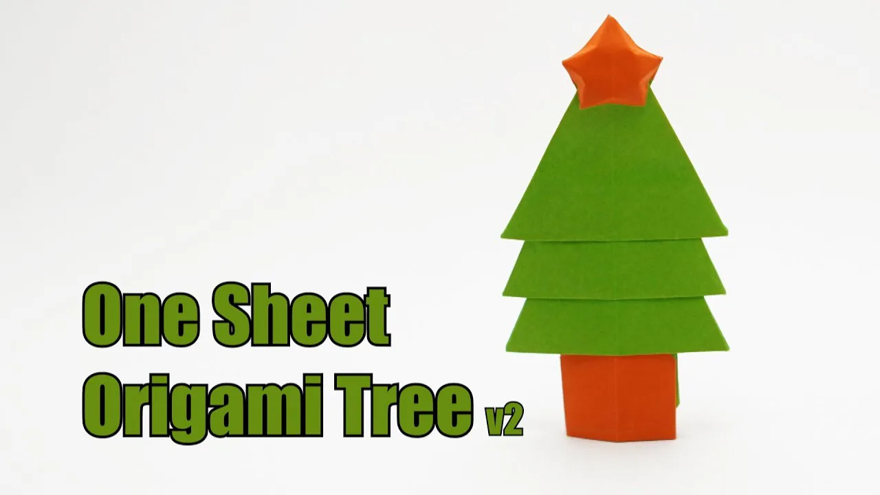 ONE SHEET ORIGAMI TREE v2 - Christmas Tree 🎄