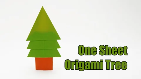 ONE SHEET ORIGAMI TREE v1 - Christmas Tree 🎄