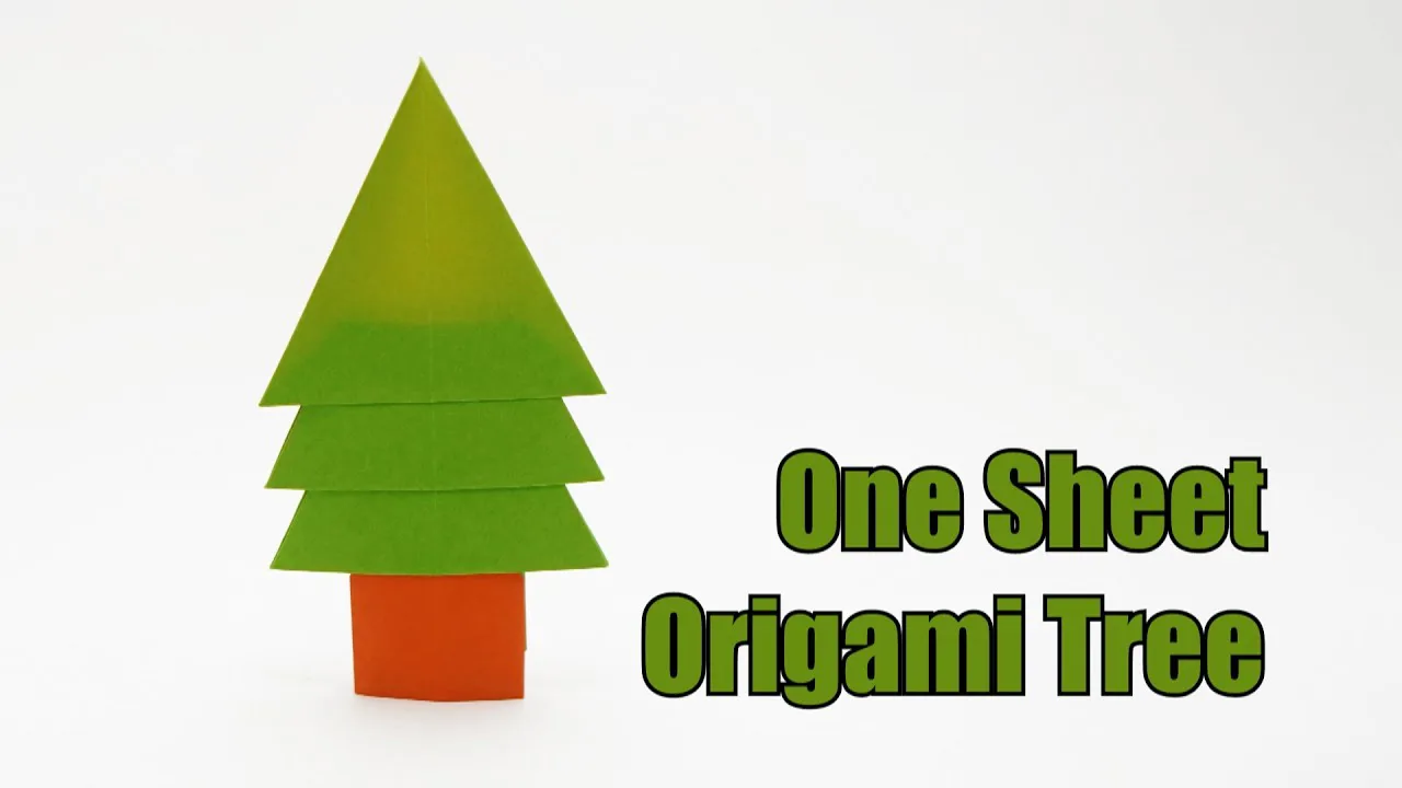 ONE SHEET ORIGAMI TREE v1 - Christmas Tree 🎄