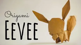 an origami Eevee