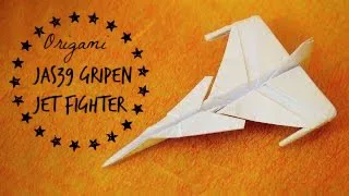an JAS 39 Gripen Jet Fighter Paper Plane (Tadashi Mori) 折り紙 ジェット