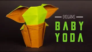 an origami baby Yoda/Grogu