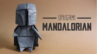 an origami Mandalorian