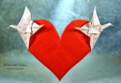 Heart with cranes