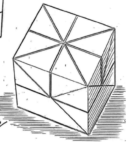 Cubic flowery container