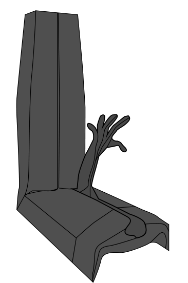 Zombie hand poking out of grave