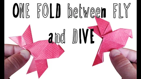 Two Origami in One!!! - Fish/Bird - "One fold between Fly and Dive