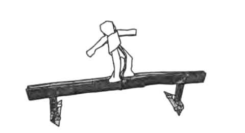 Person on a balance beam