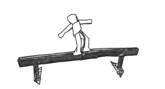 Person on a balance beam