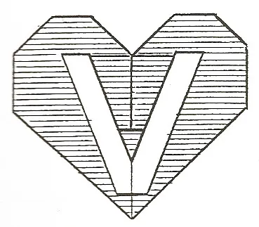 Heart with letter "V"