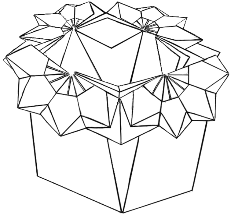 Tesselated flower pot