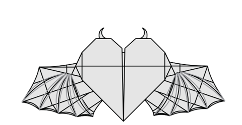 Winged heart with horns
