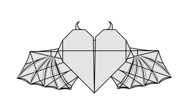 Winged heart with horns