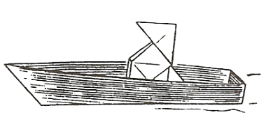 Pajarita in a boat