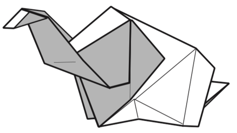 Two-Toned Origamido elephant