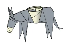 Donkey with saddlebags