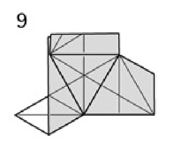 Flat folding a triangle