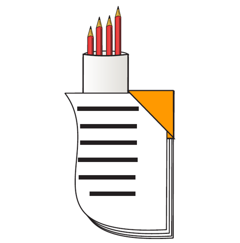 Pencil holder bookmark