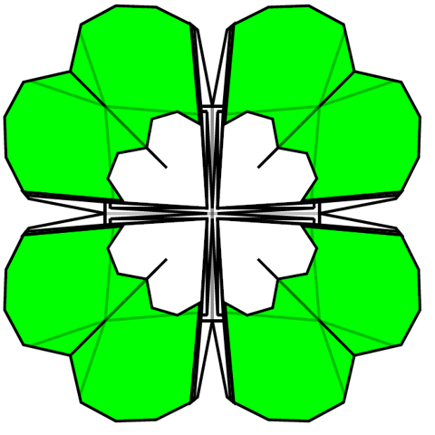 Concentric lucky clovers