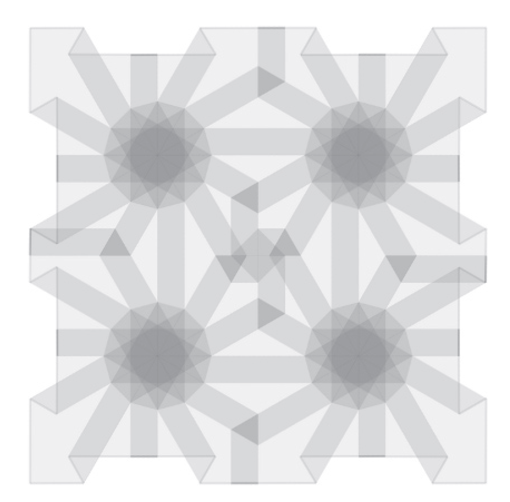 Square tessellation of dodecagons